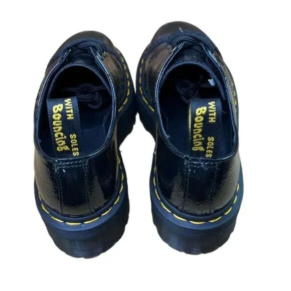 Dr. Martens 1461 Distressed Patent Leather Platform Shoe Black Size 7 - Picture 5 of 9